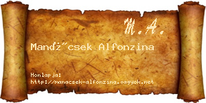 Manácsek Alfonzina névjegykártya